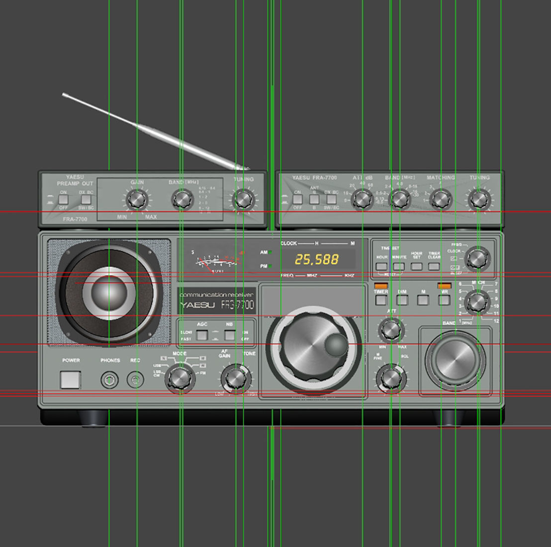 Yaesu FRG-7700 receiver 3D model_3