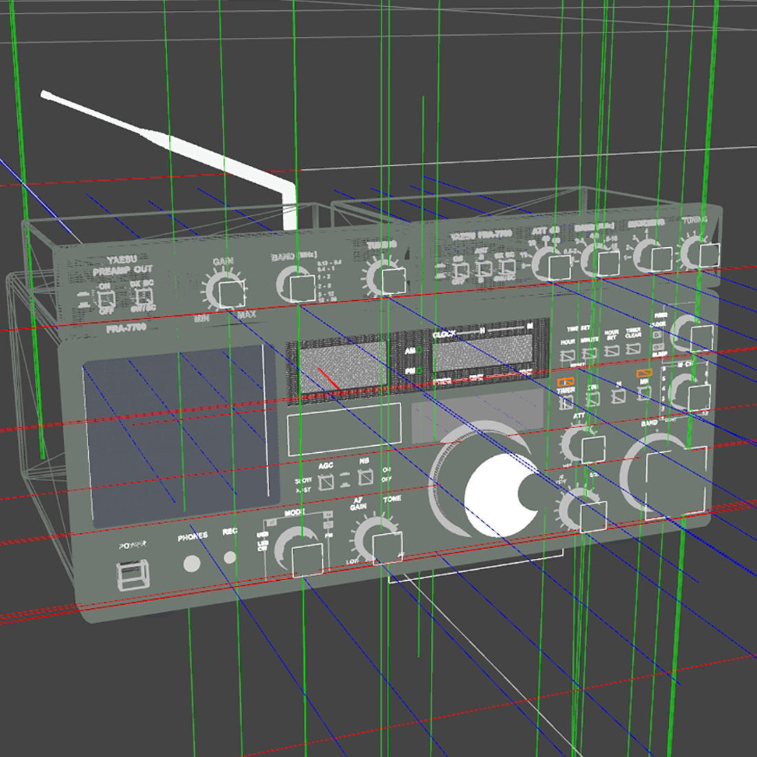 Yaesu FRG-7700 receiver 3D model_2