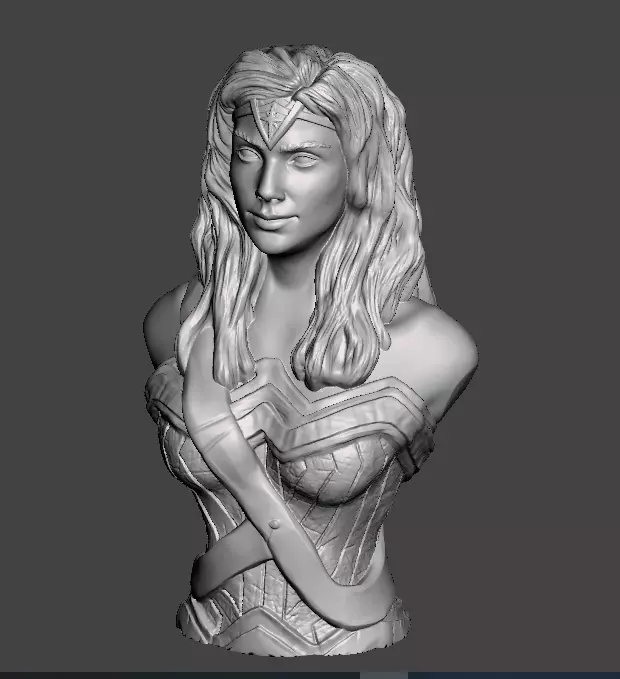 wonder woman bust with base 3d printable 3D print model_0