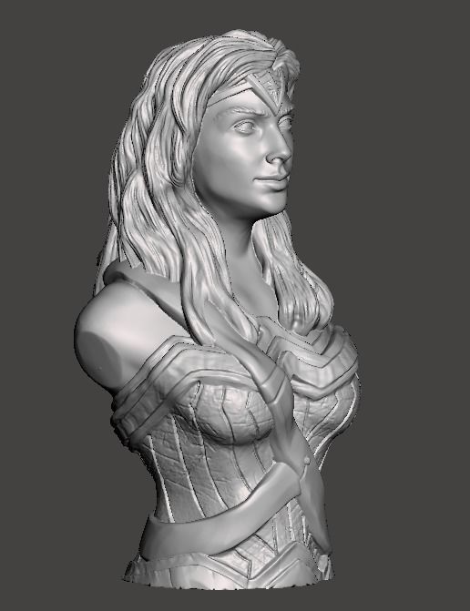 wonder woman bust with base 3d printable 3D print model_2
