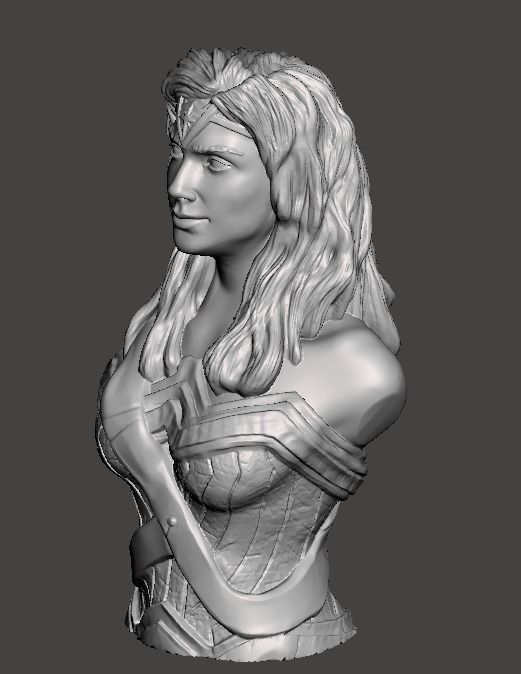 wonder woman bust with base 3d printable 3D print model_5