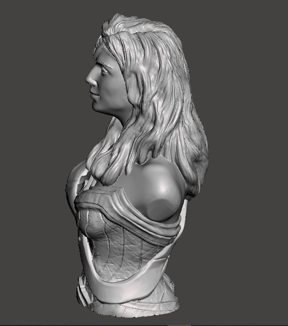 wonder woman bust with base 3d printable 3D print model_4