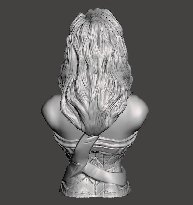 wonder woman bust with base 3d printable 3D print model_6