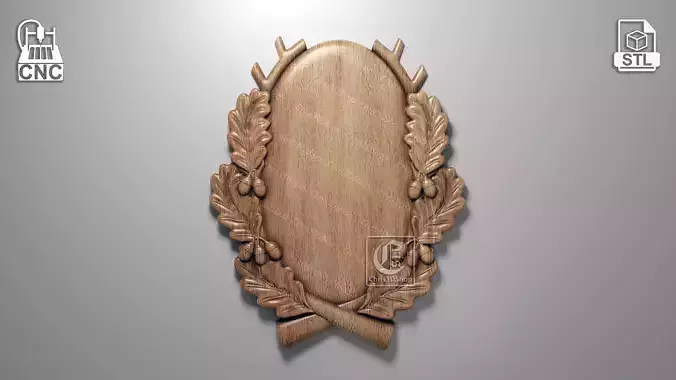 Trophy Mounting Plaque 1B- 3D STL Files for CNC 3D print model