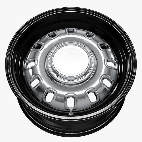 Wheel Vintiques Styled Steel Wheel Original Style Low-poly 3D model 5