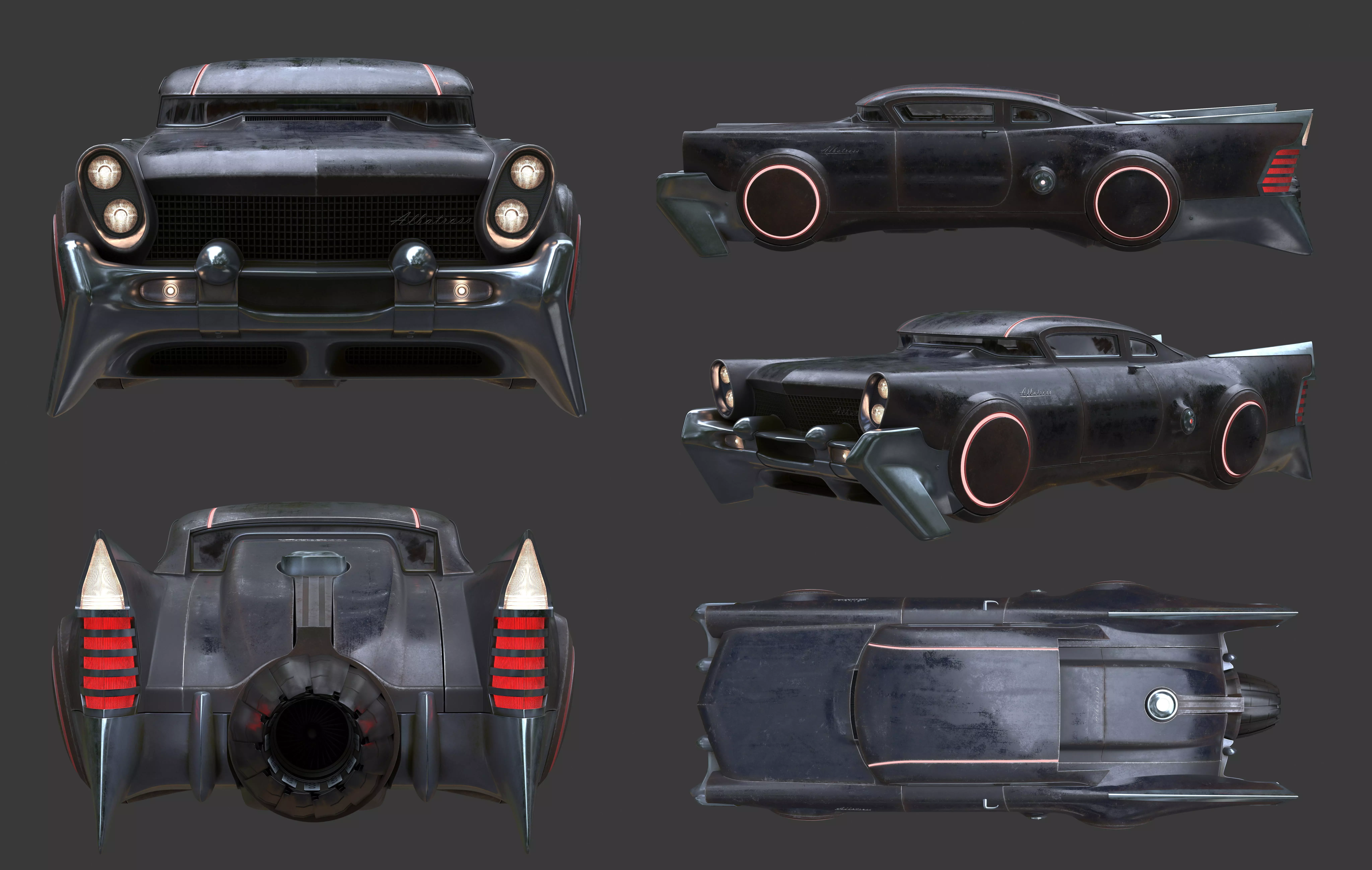 Futuristic flying car 3 3D model_0