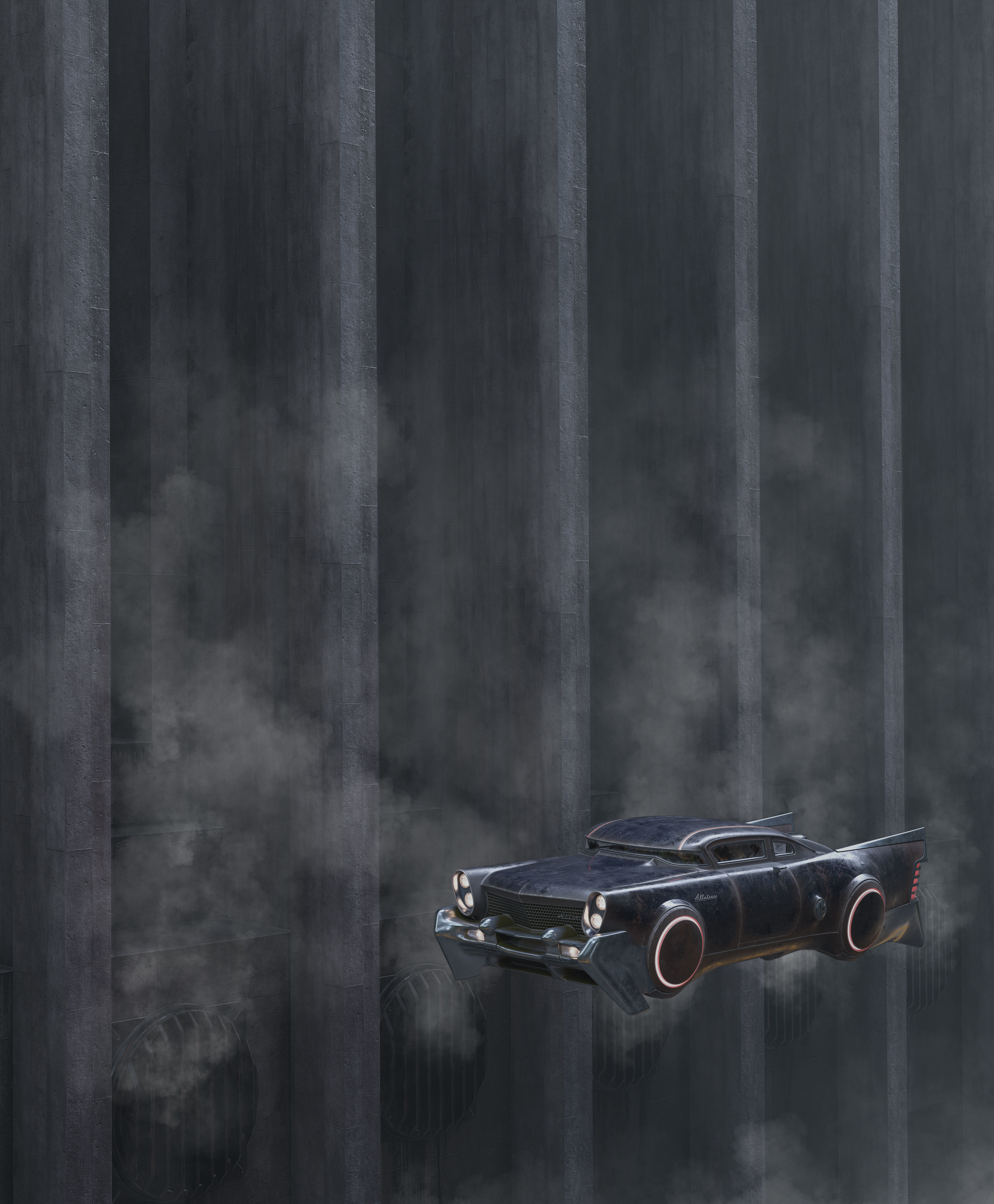 Futuristic flying car 3 3D model_4