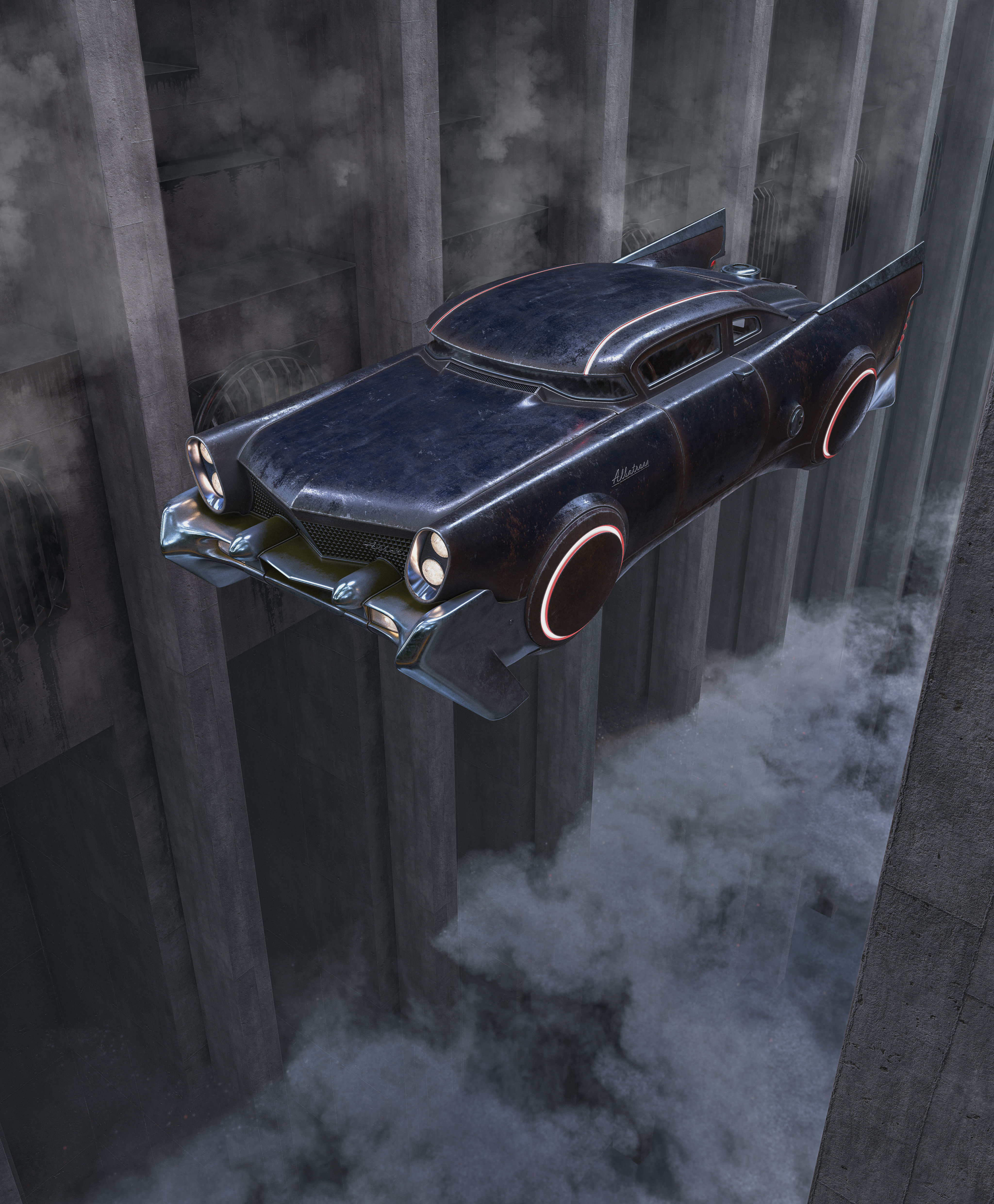 Futuristic flying car 3 3D model_3