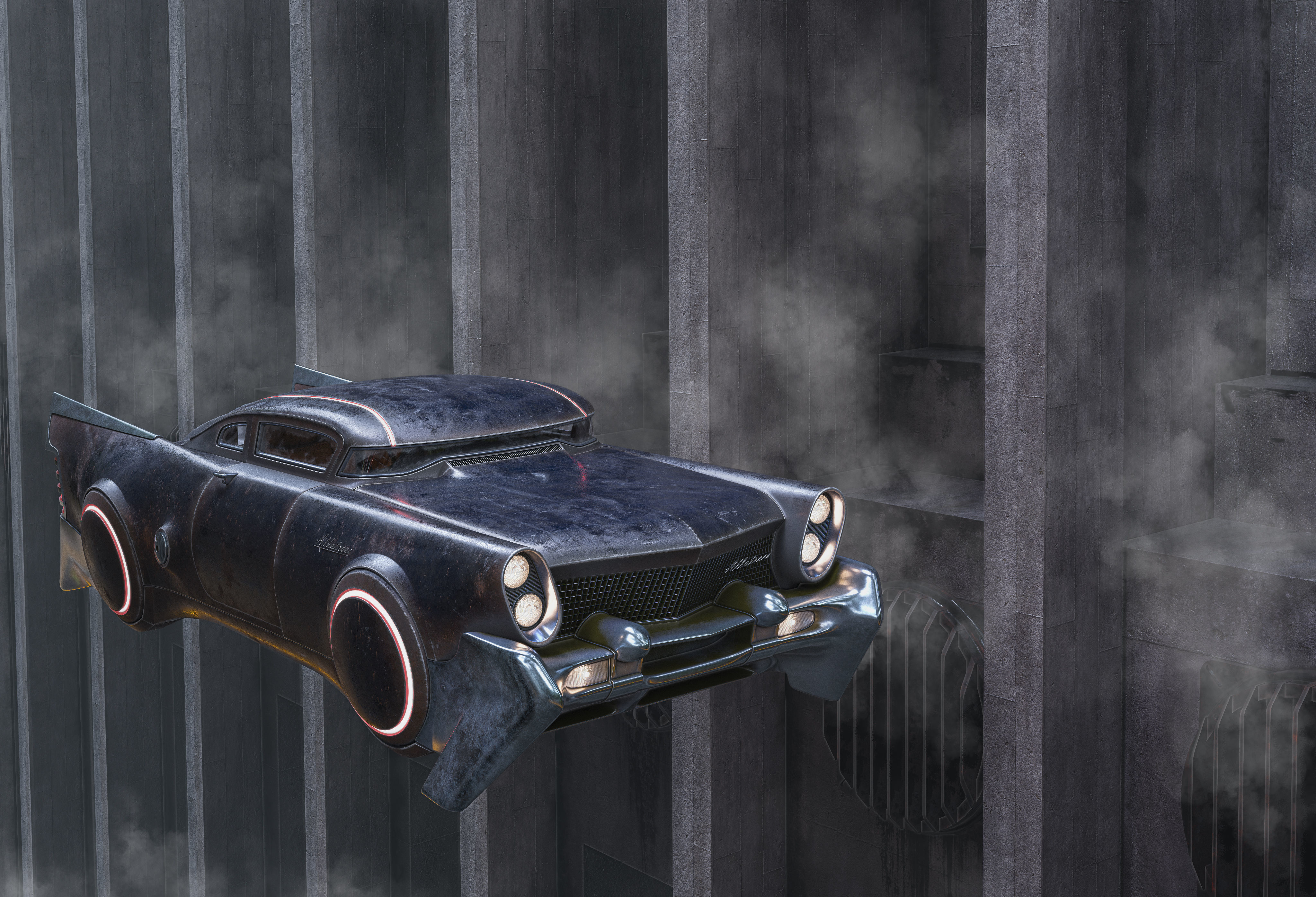 Futuristic flying car 3 3D model_1