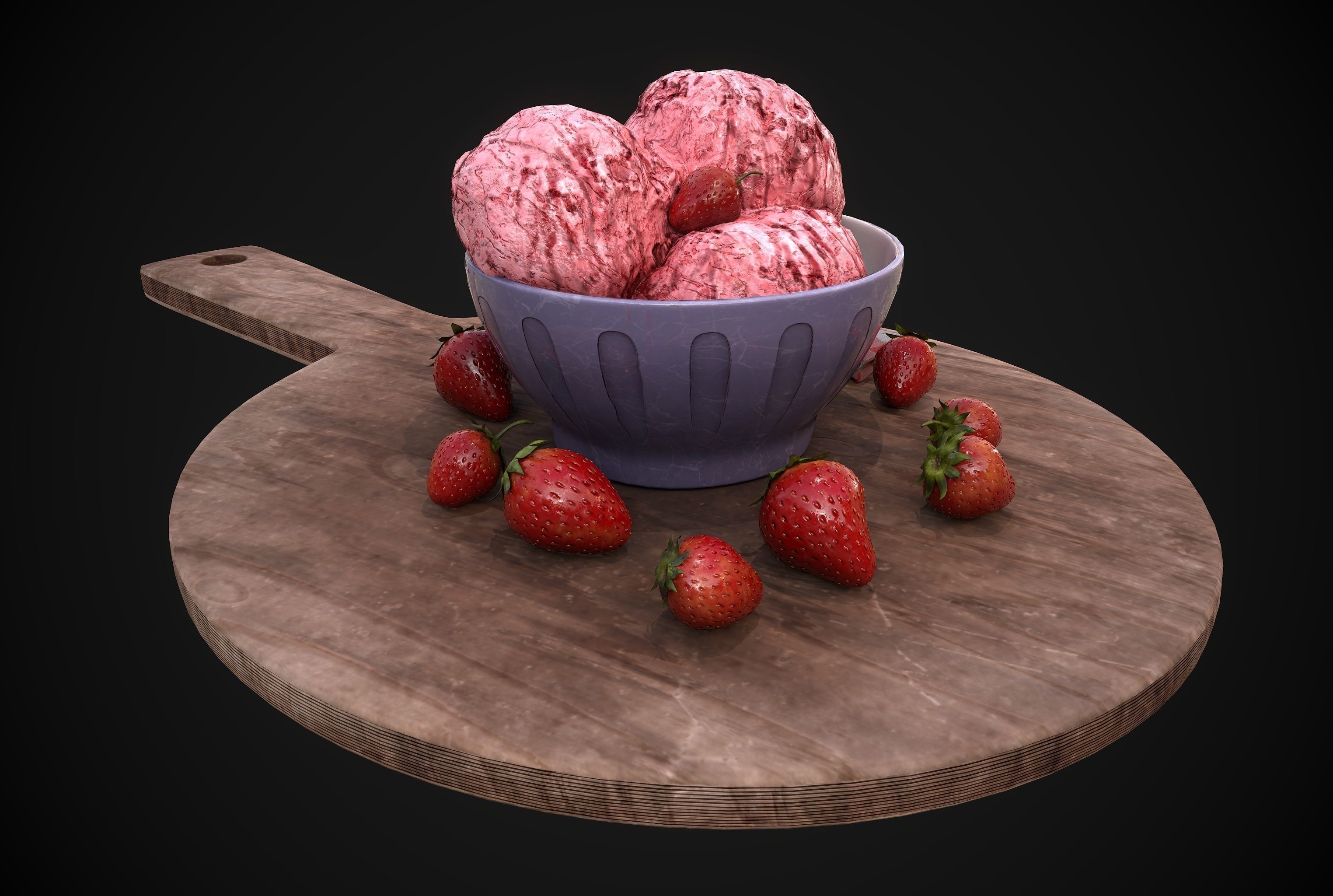 Ice Cream - Bowl 3D model Low-poly 3D model_2