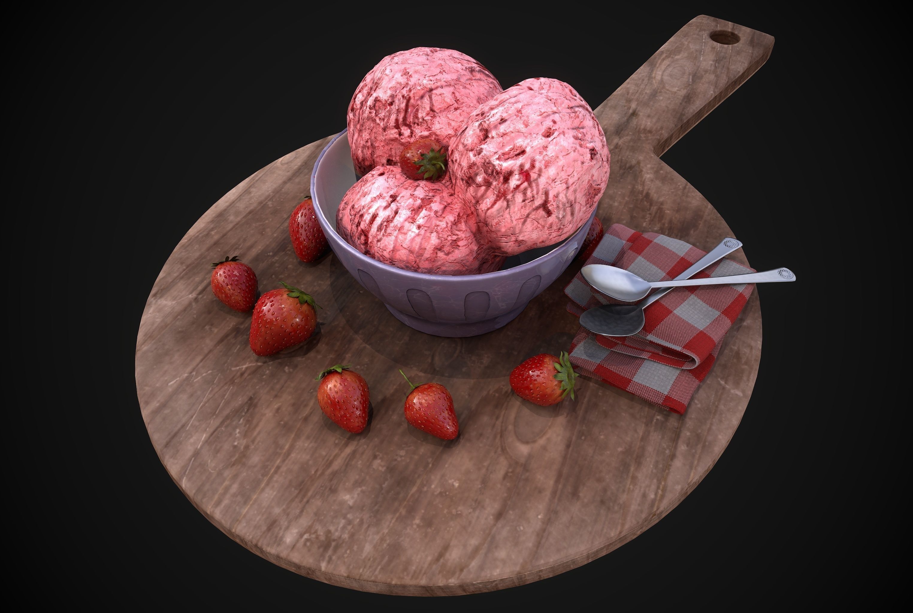 Ice Cream - Bowl 3D model Low-poly 3D model_3
