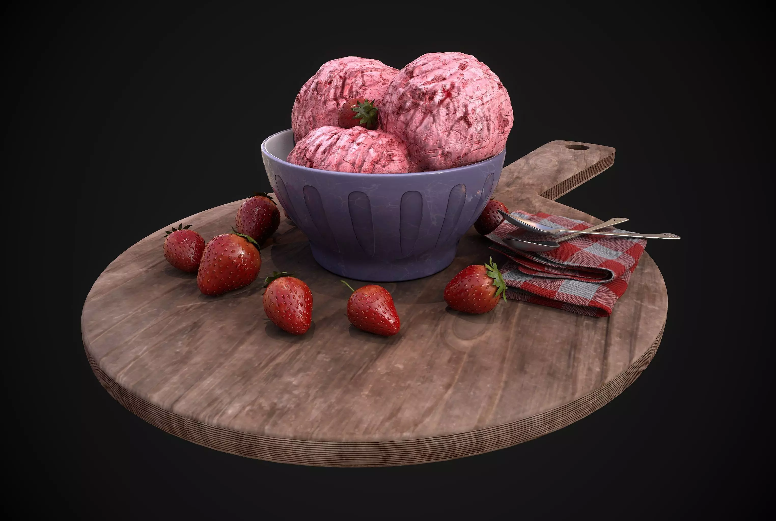 Ice Cream - Bowl 3D model Low-poly 3D model_0