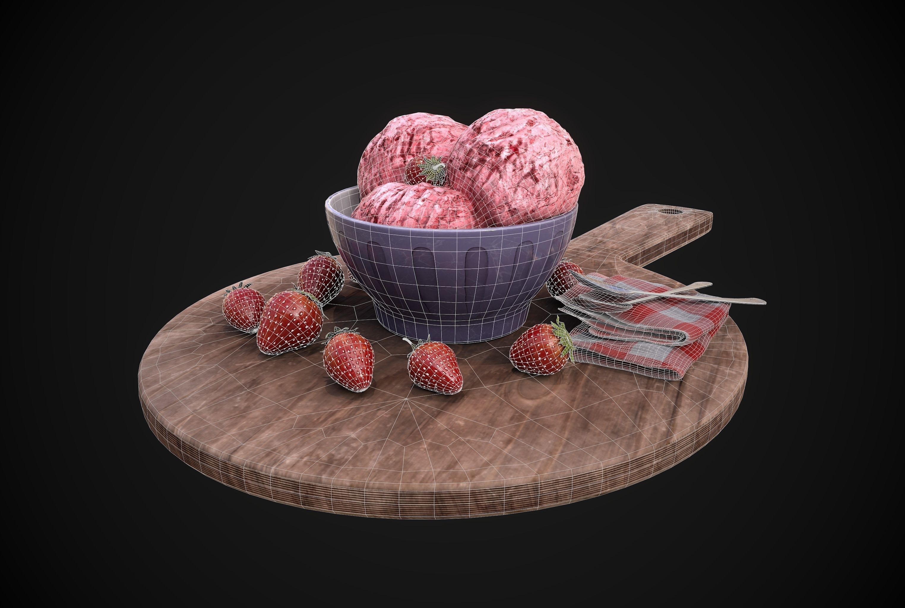 Ice Cream - Bowl 3D model Low-poly 3D model_5
