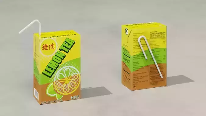 Lemon Tea Drink 250ml Low-poly 3D model