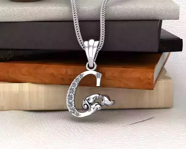Initial Letters Pendant C 3D print model 3D print model