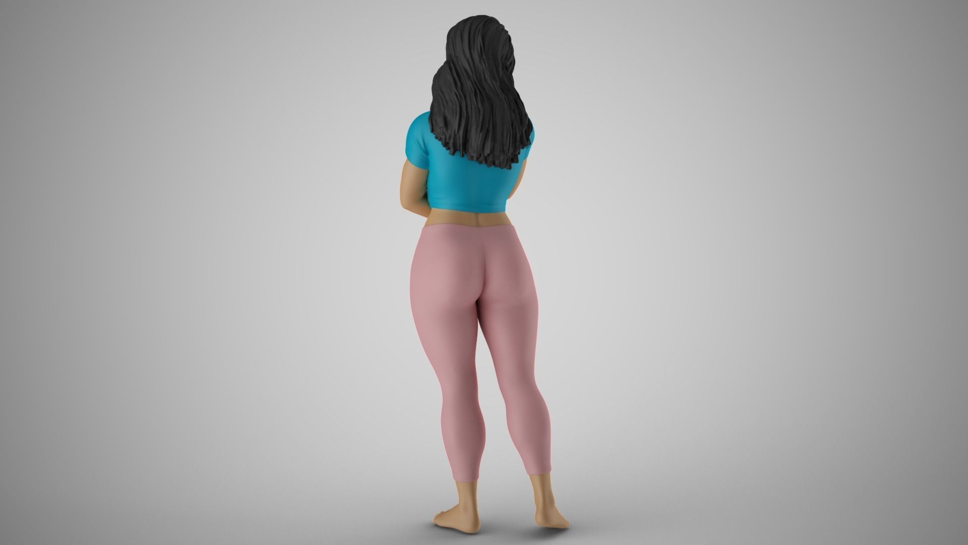 Girl Hugging herself from Loneliness 3D print model_7