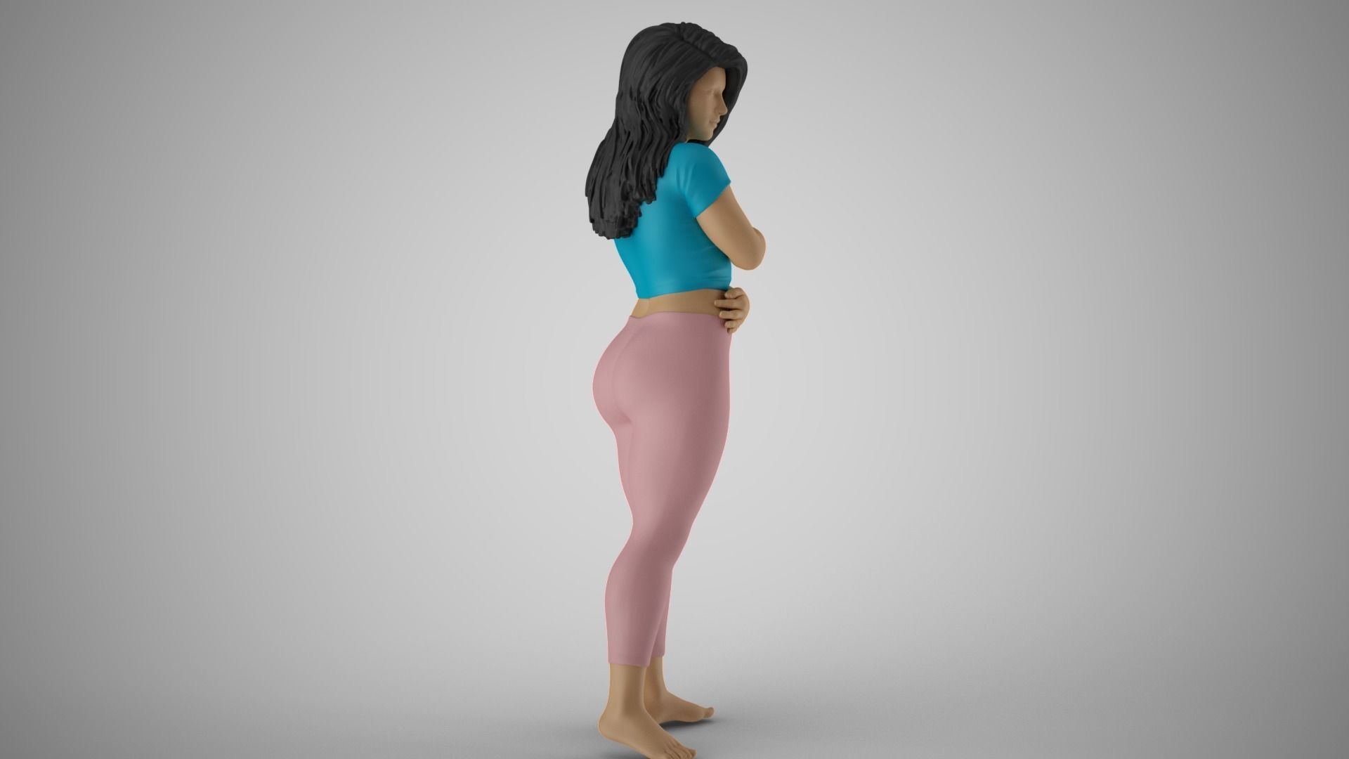 Girl Hugging herself from Loneliness 3D print model_5