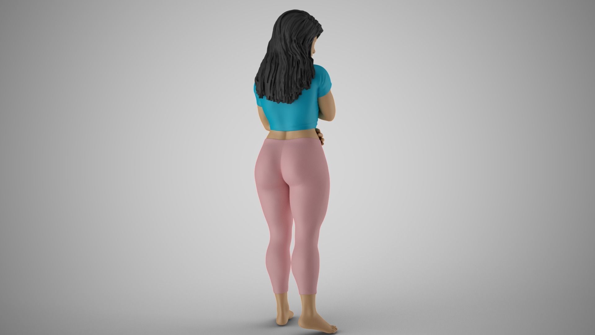 Girl Hugging herself from Loneliness 3D print model_6