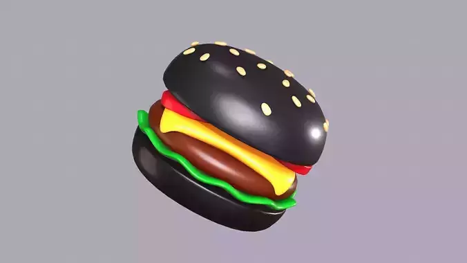 Black Burger Cartoon