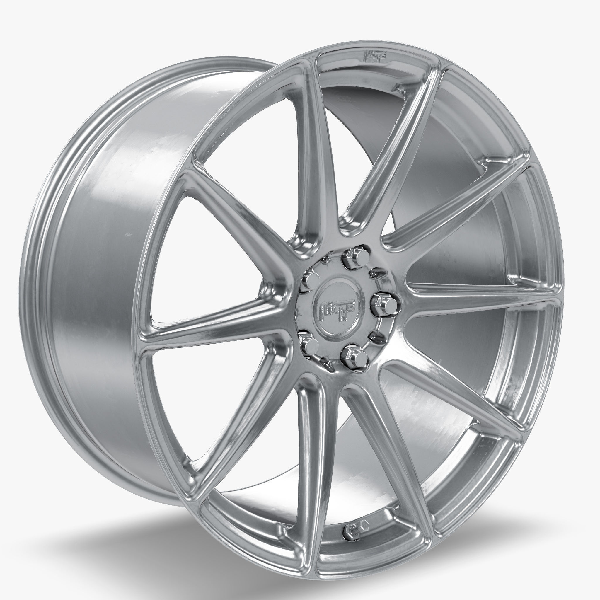 Niche Essen Wheel Silver With Machined Face Low-poly 3D model_14