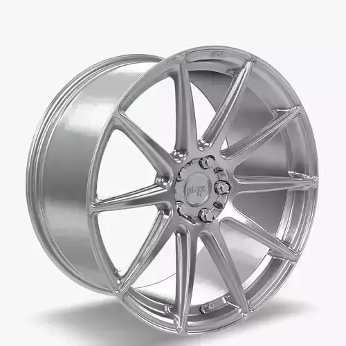 Niche Essen Wheel Silver With Machined Face Low-poly 3D model