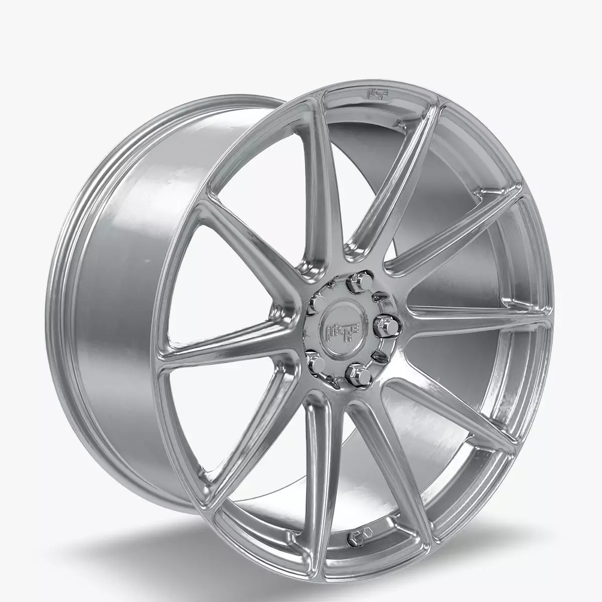 Niche Essen Wheel Silver With Machined Face Low-poly 3D model_0