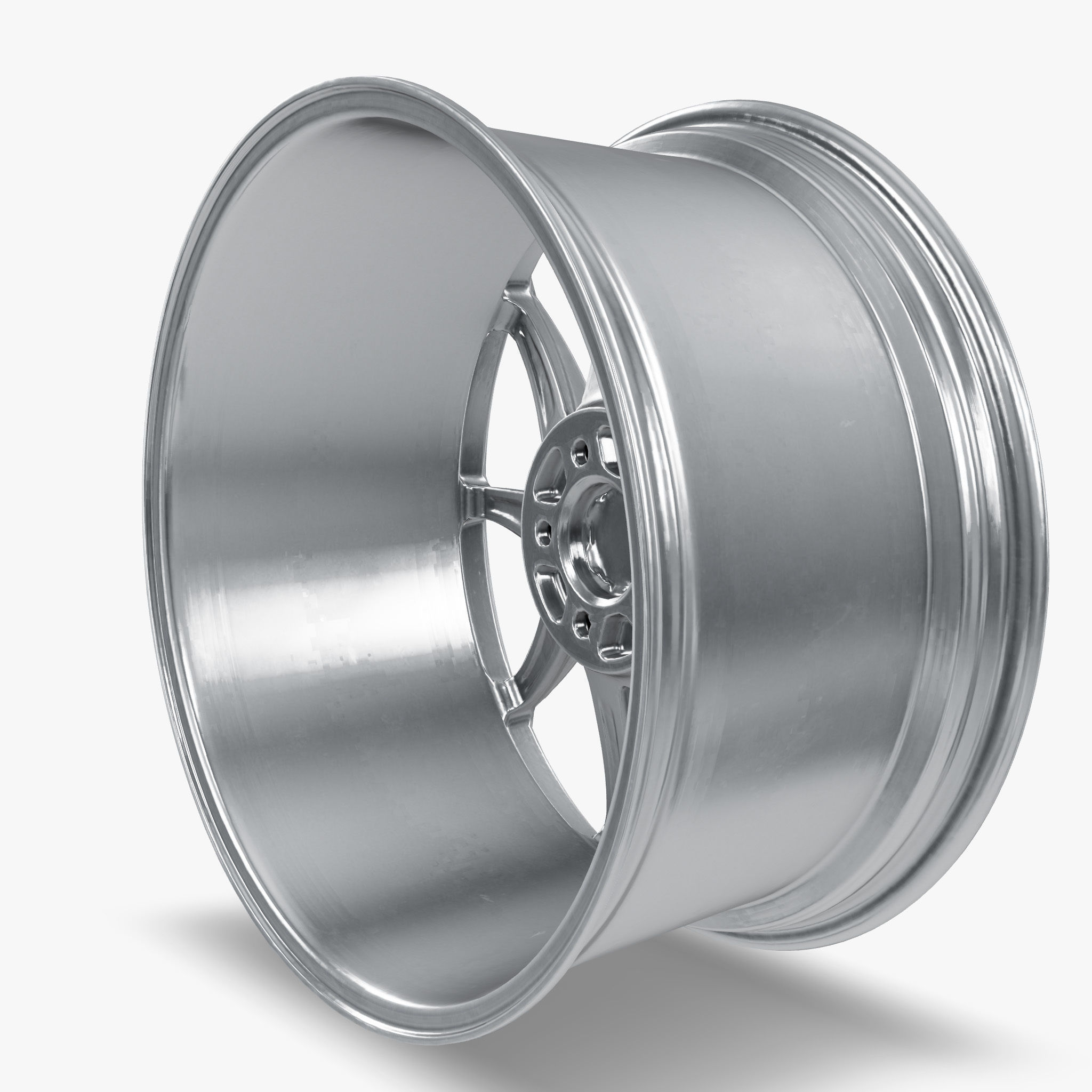 Niche Essen Wheel Silver With Machined Face Low-poly 3D model_12