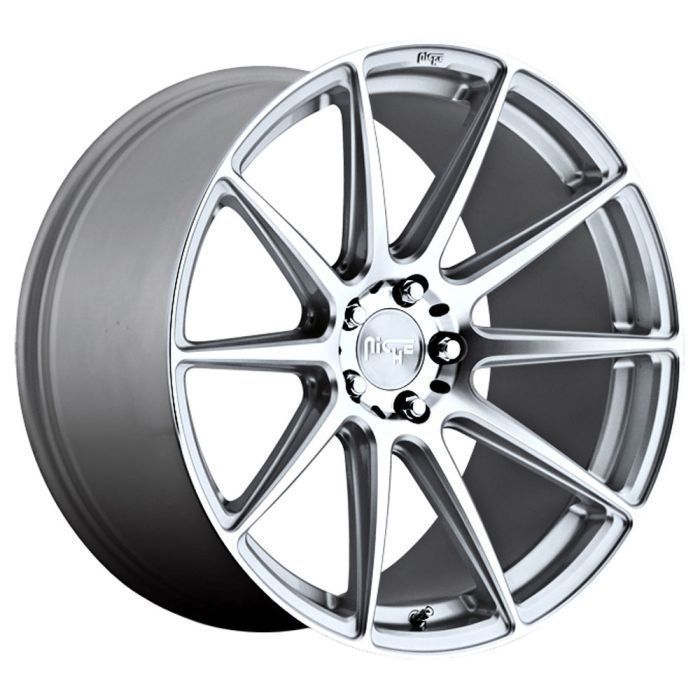 Niche Essen Wheel Silver With Machined Face Low-poly 3D model_1