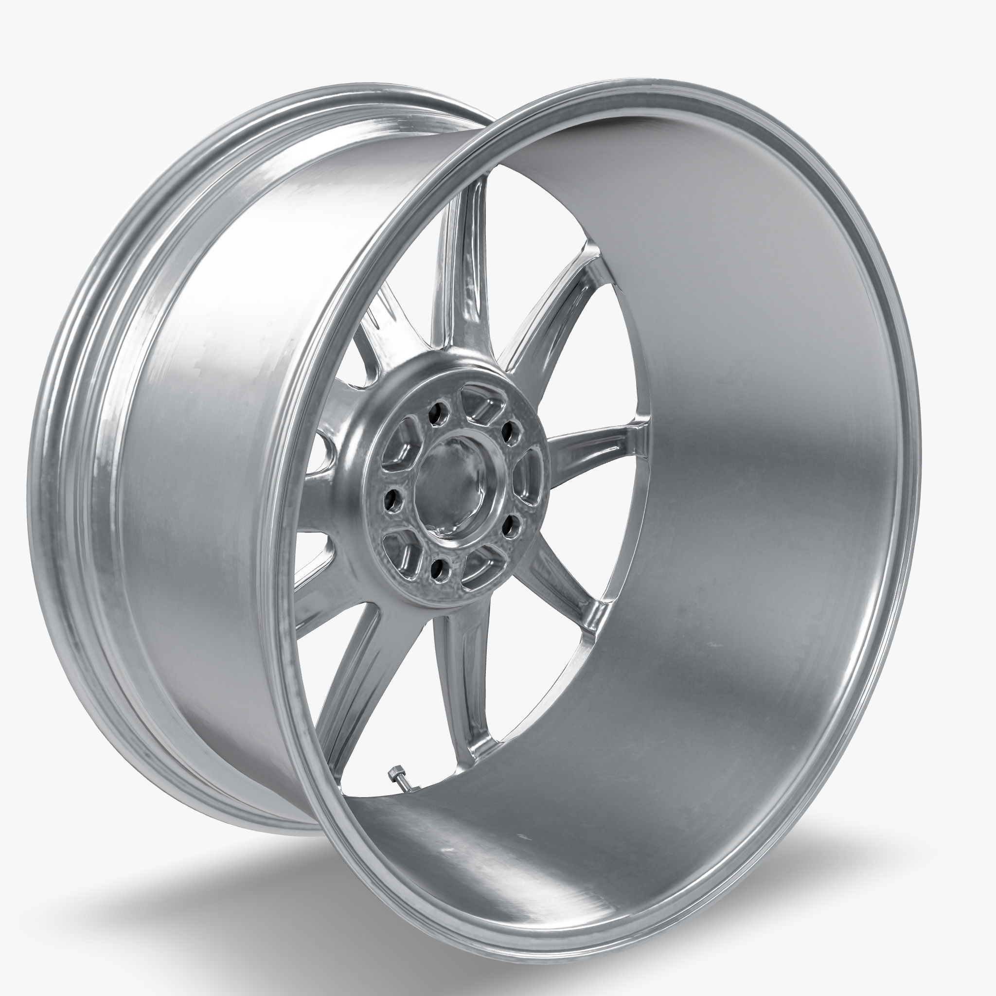 Niche Essen Wheel Silver With Machined Face Low-poly 3D model_11