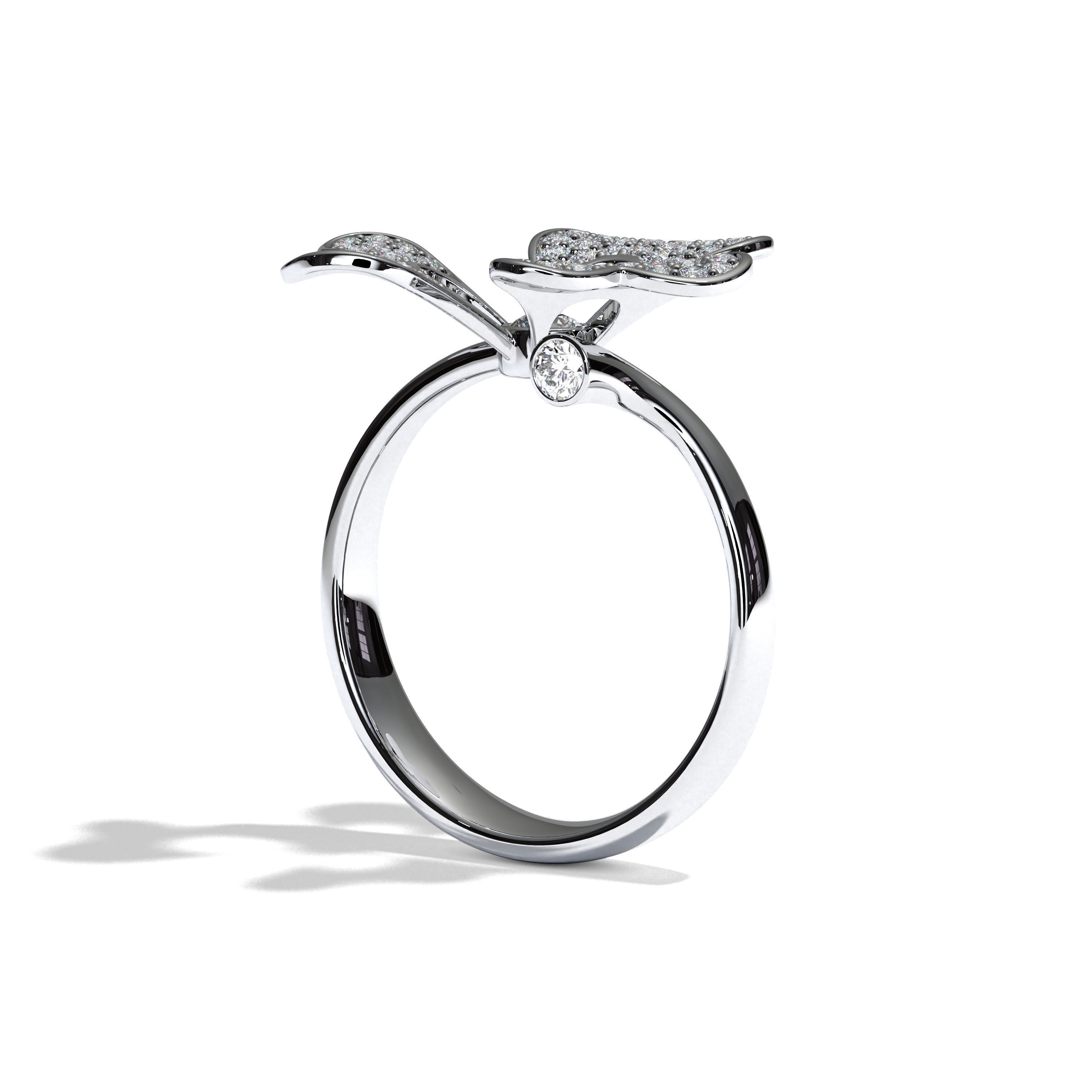 3D model of a jewelry ring with diamonds 3D print model_5