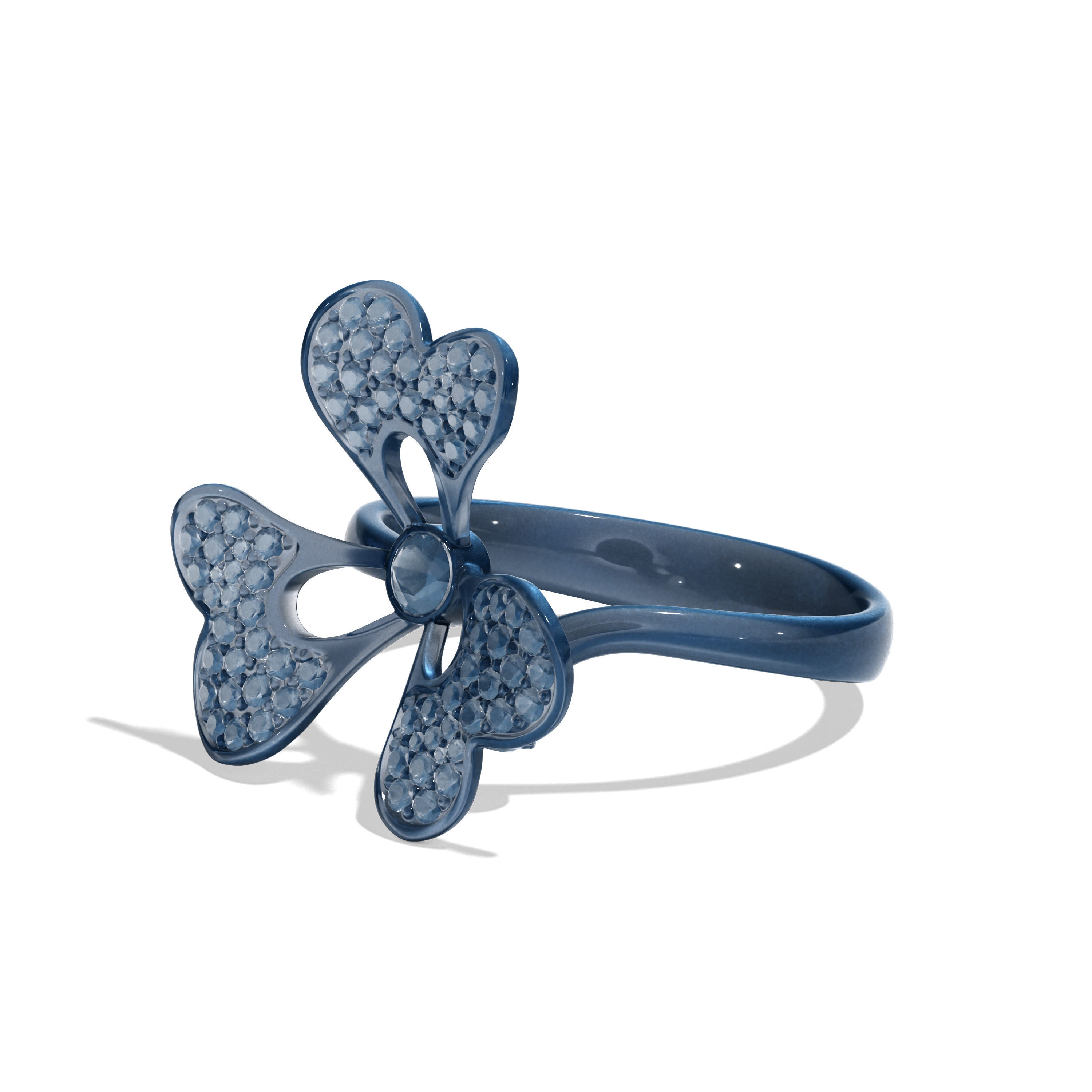 3D model of a jewelry ring with diamonds 3D print model_8