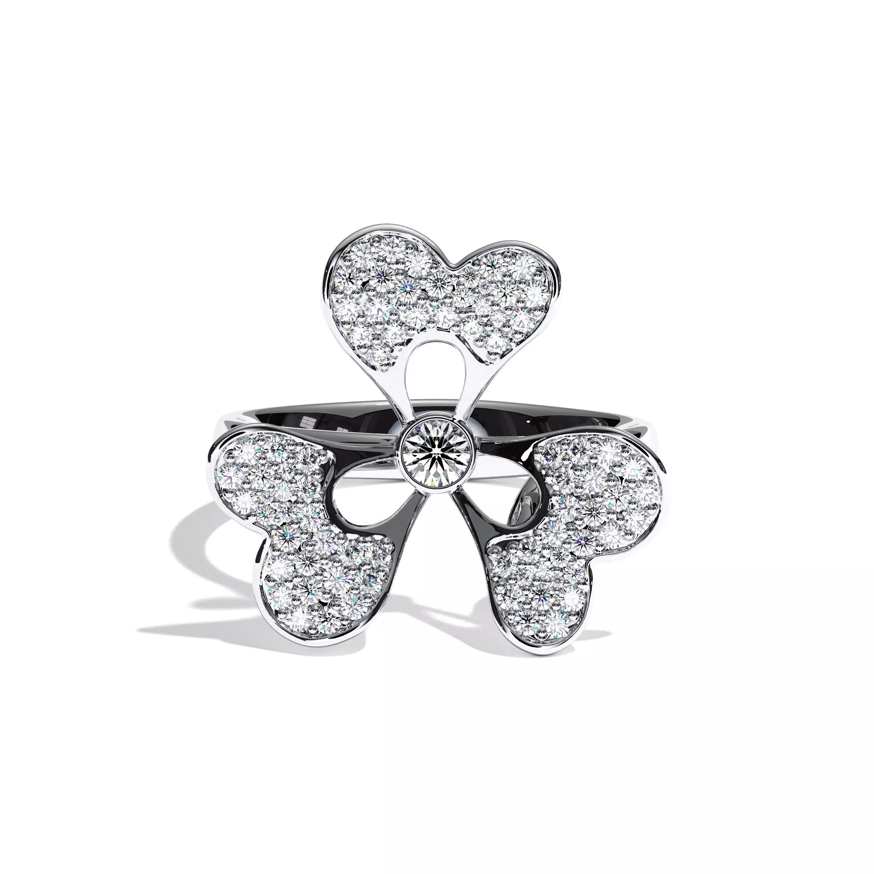 3D model of a jewelry ring with diamonds 3D print model_0