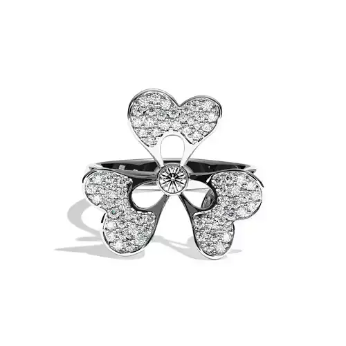 3D model of a jewelry ring with diamonds 