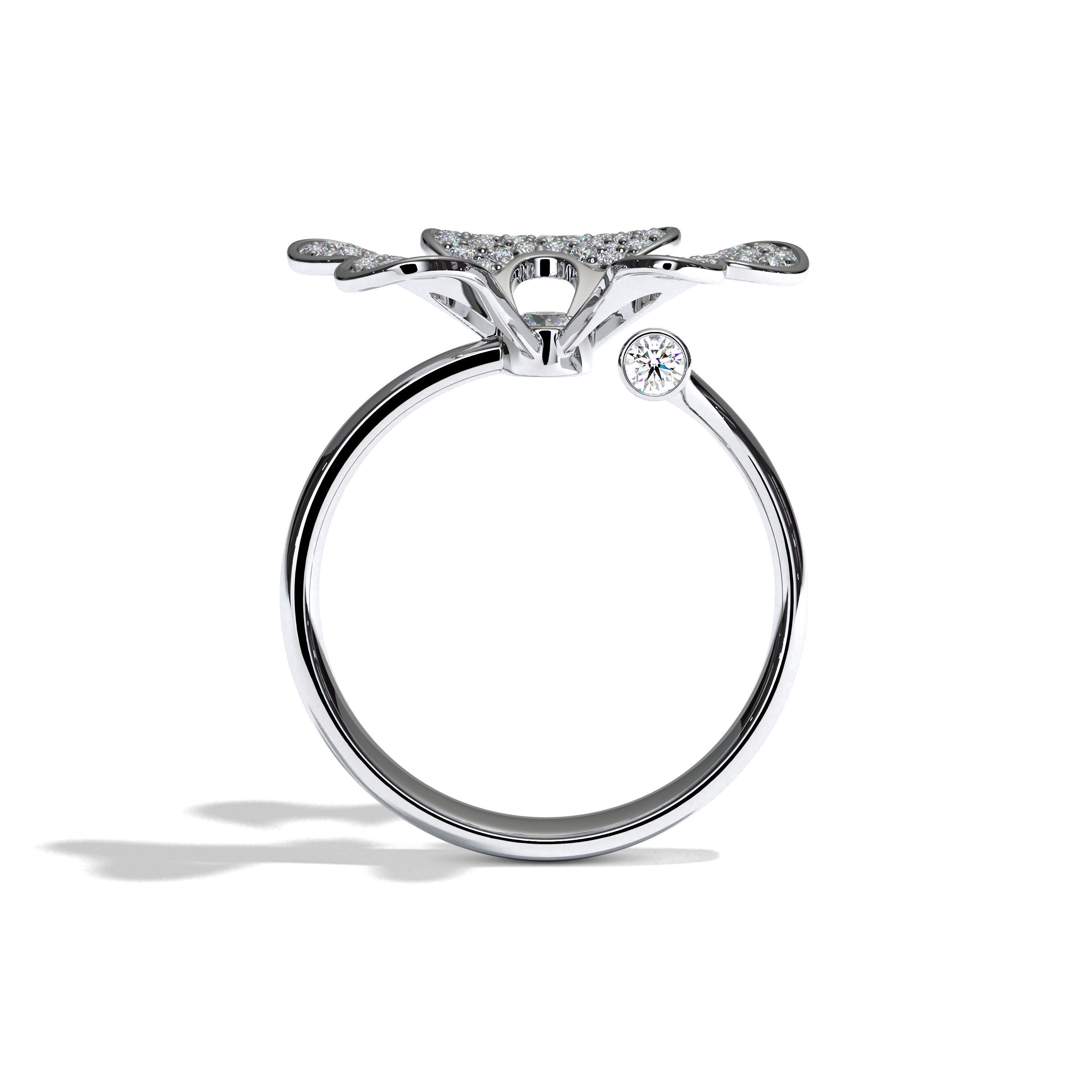 3D model of a jewelry ring with diamonds 3D print model_3