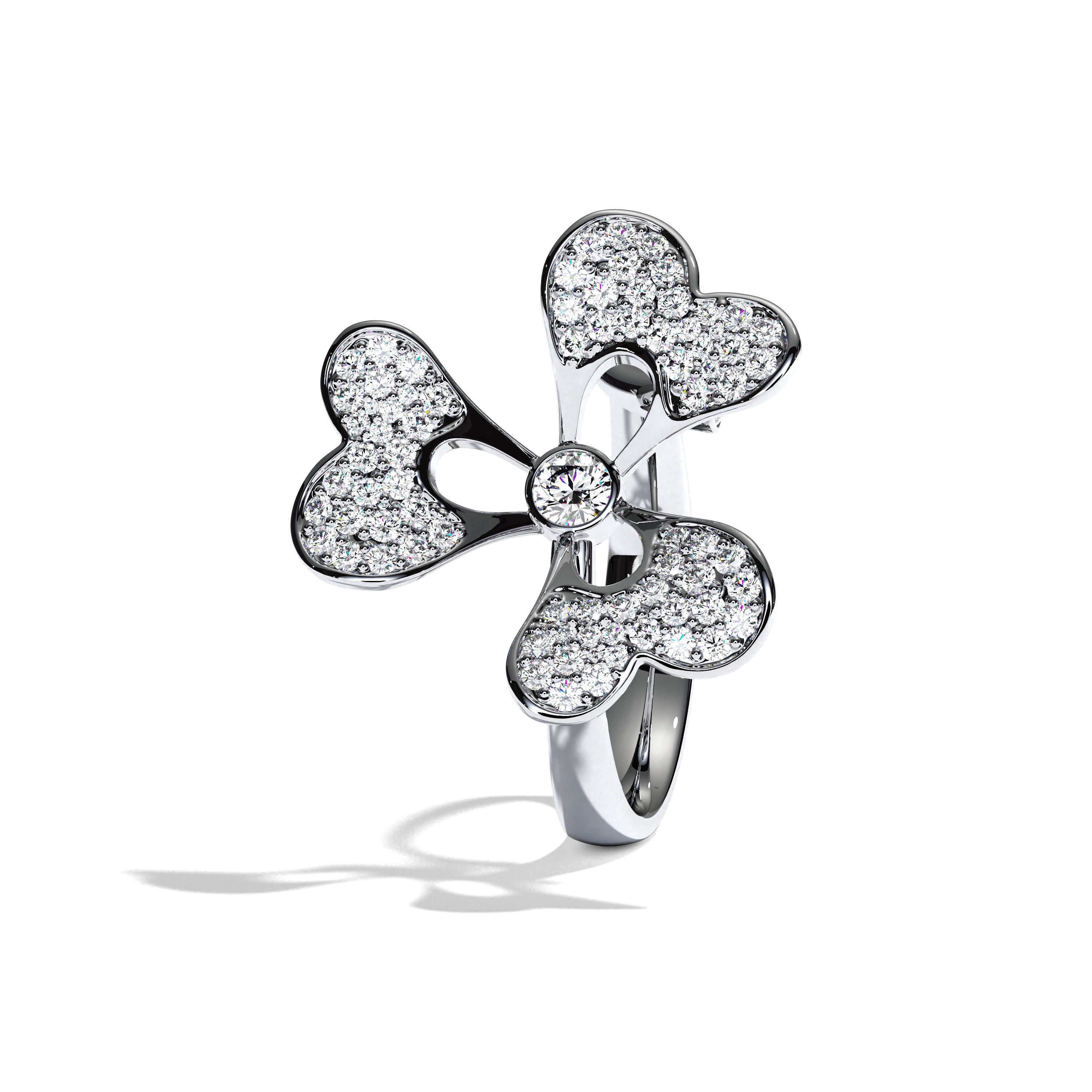 3D model of a jewelry ring with diamonds 3D print model_7