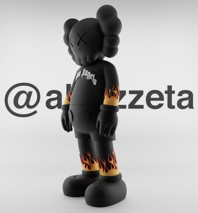 Kaws Palm Angels 1 Textured Low-poly 3D model_6