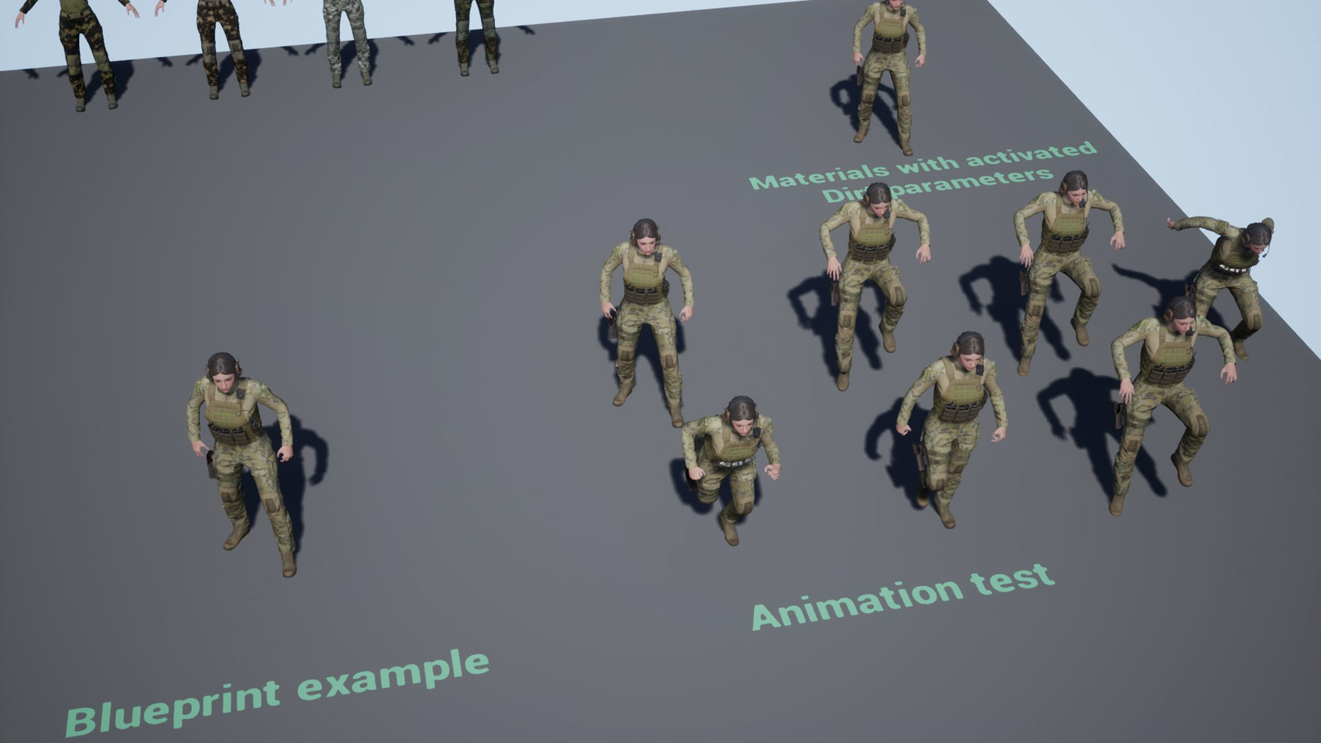 Female Soldier UE4 Low-poly 3D model_15