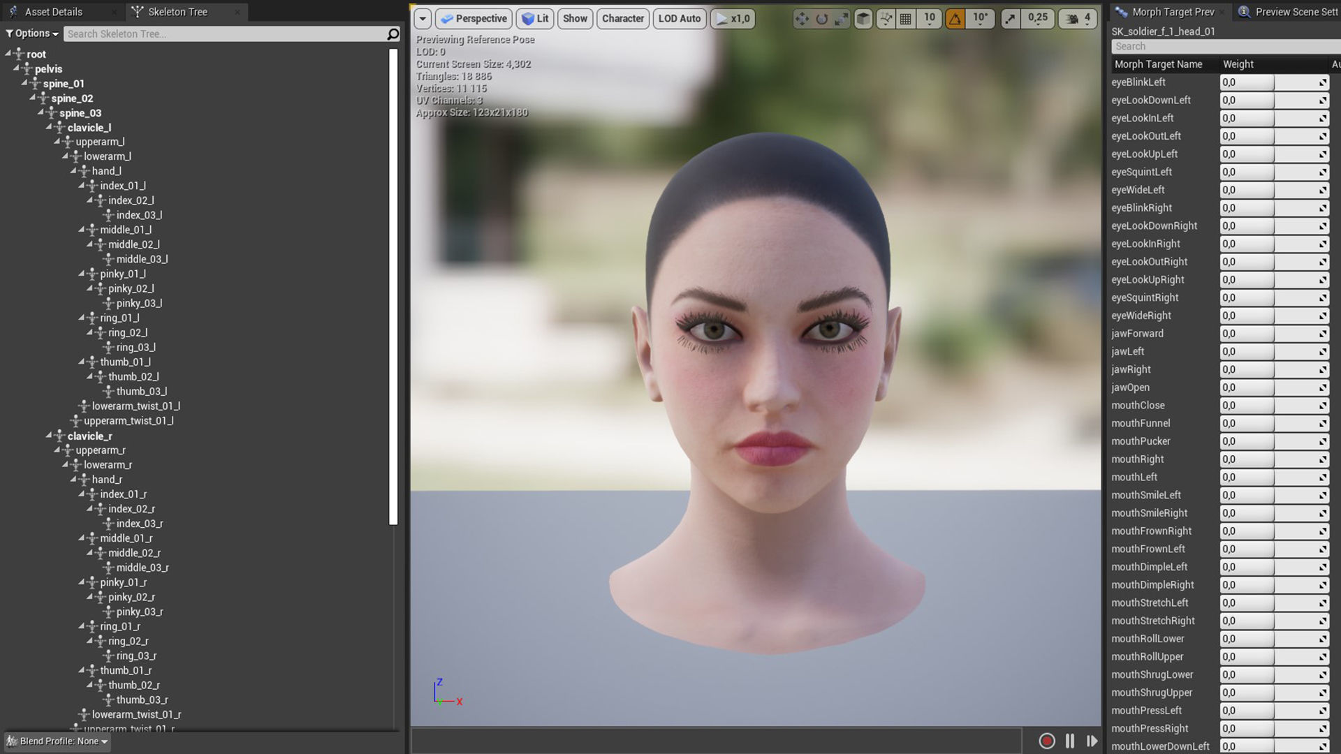 Female Soldier UE4 Low-poly 3D model_17