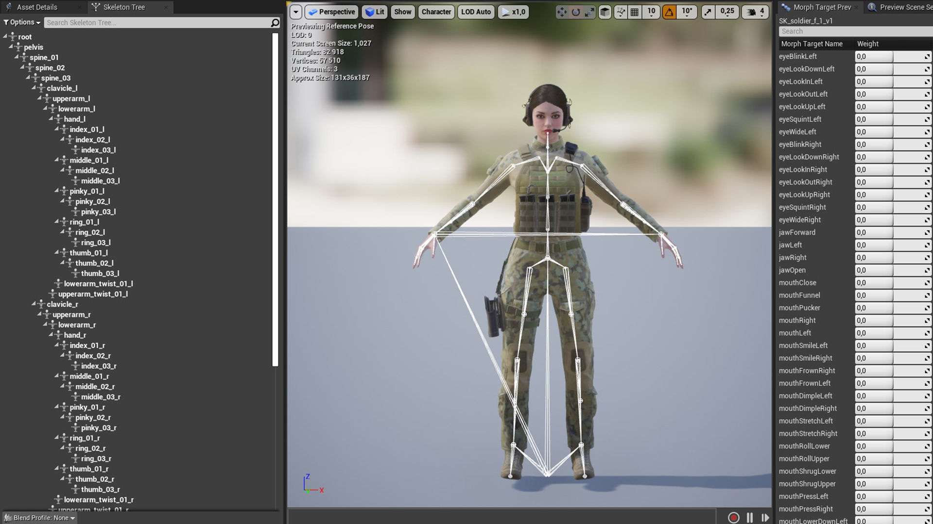 Female Soldier UE4 Low-poly 3D model_18