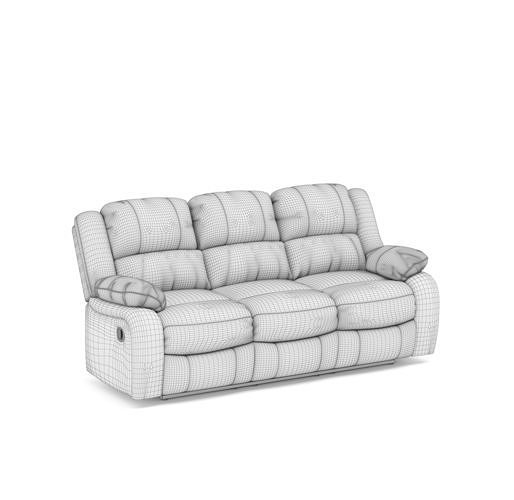 Manual Reclining 3 Seater Sofa 3D model Low-poly 3D model 2