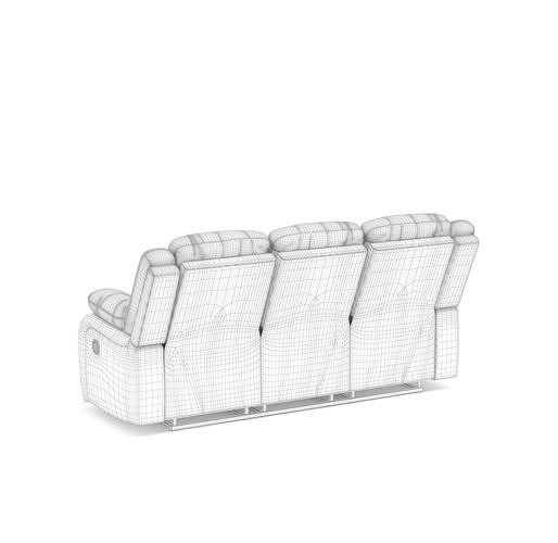 Manual Reclining 3 Seater Sofa 3D model Low-poly 3D model 3