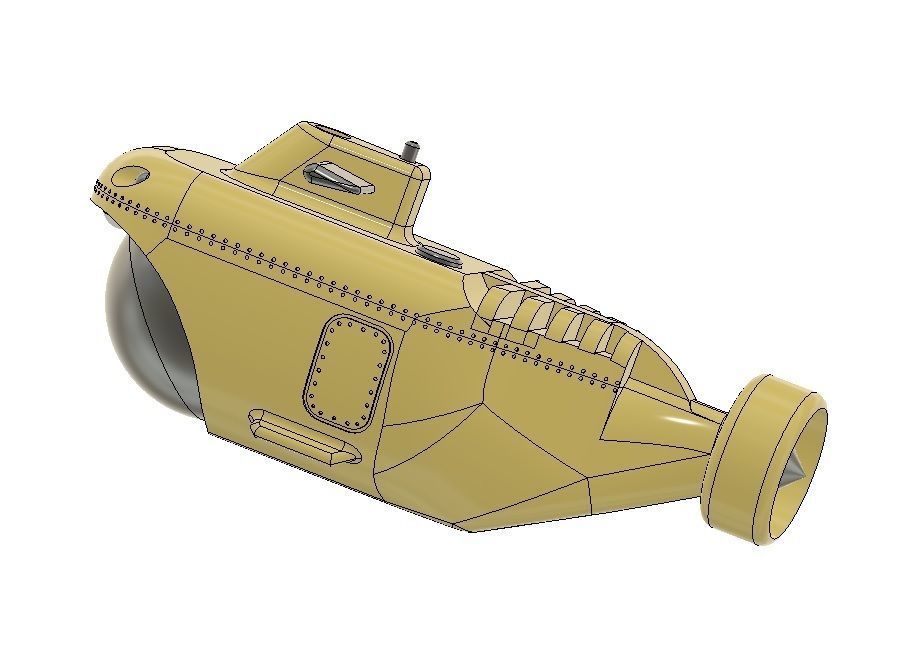 Research Submarine scale model 3D print model_6