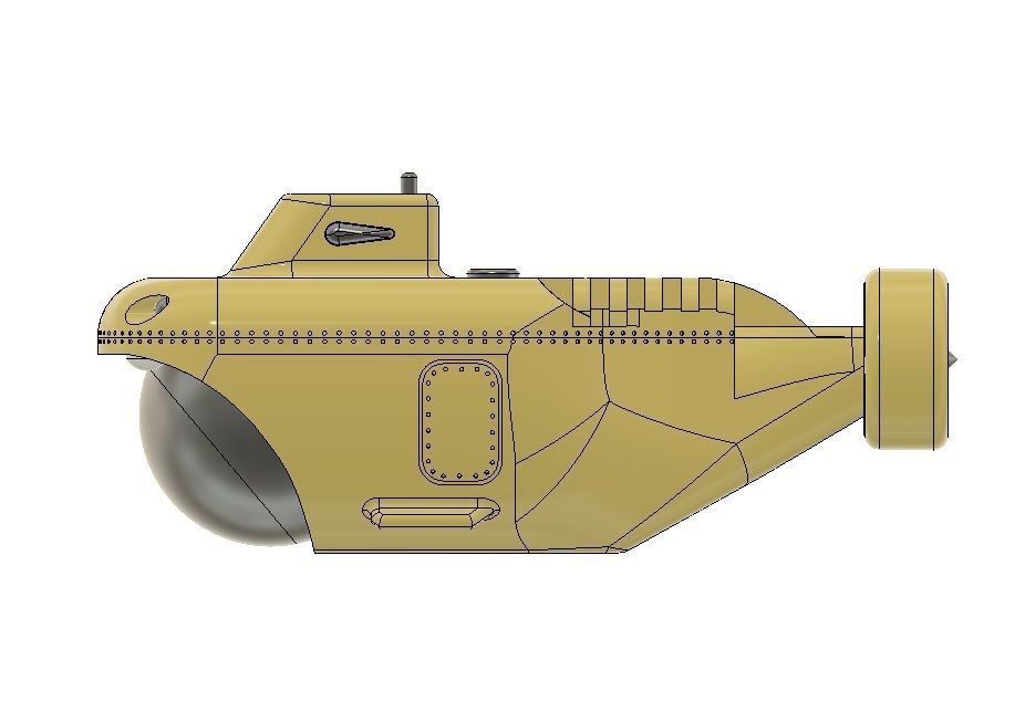 Research Submarine scale model 3D print model_7