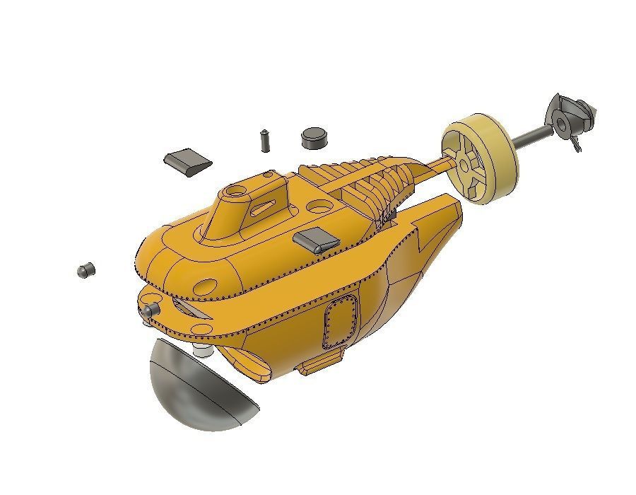 Research Submarine scale model 3D print model_8