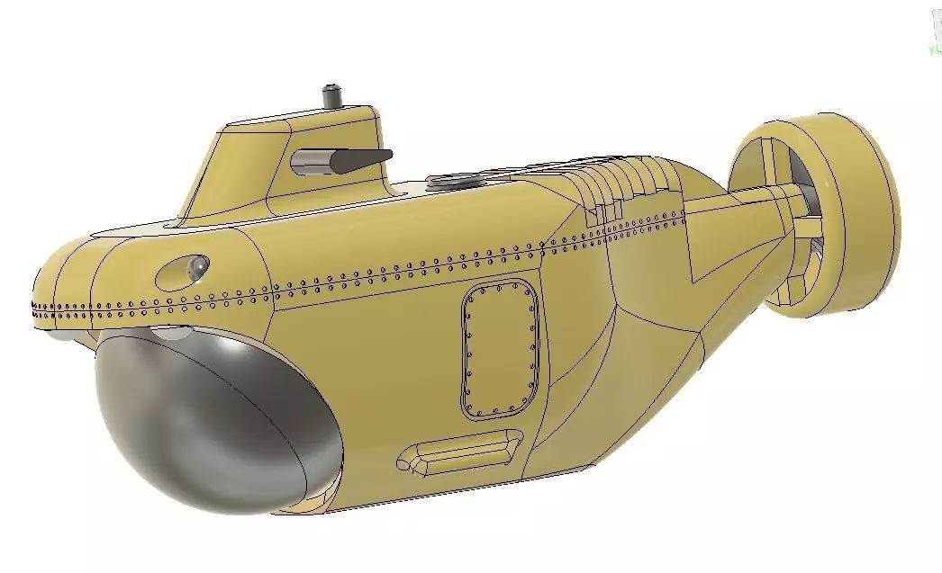 Research Submarine scale model 3D print model_0