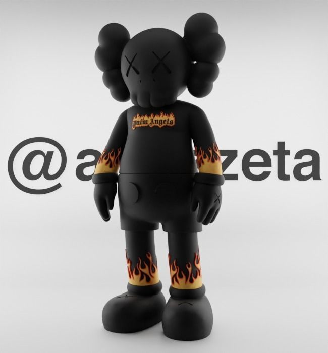 Kaws Palm Angels 3 Textured Low-poly 3D model_3