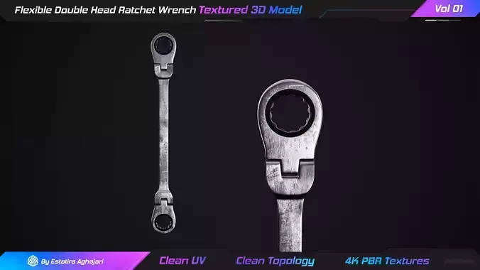 Flexible Double Head Ratchet Wrench