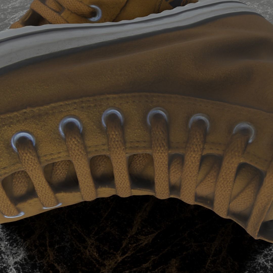 CONVERSE 3D SHOES - BROWN Low-poly 3D model_8