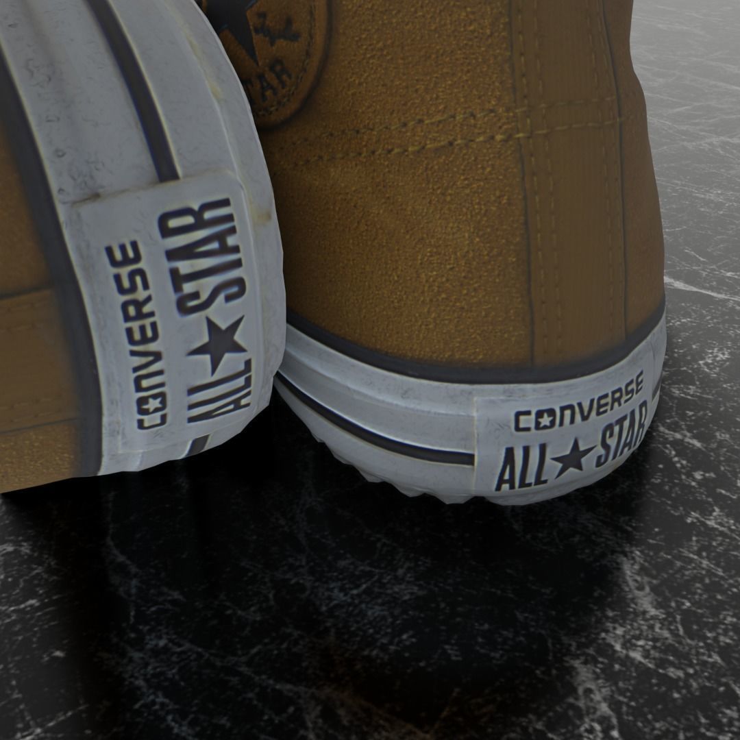 CONVERSE 3D SHOES - BROWN Low-poly 3D model_10