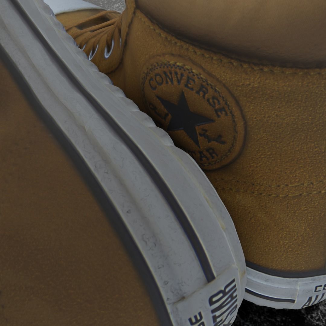 CONVERSE 3D SHOES - BROWN Low-poly 3D model_9
